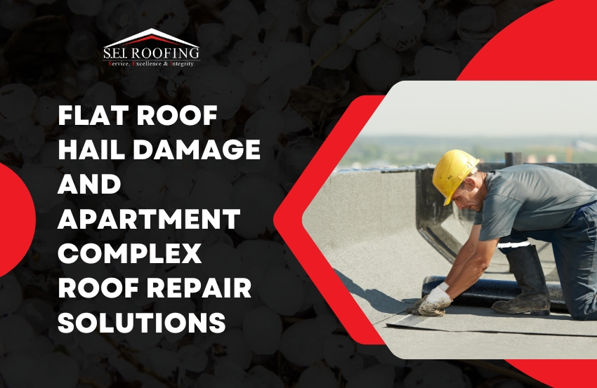 Apartment Complex Roof Repair - Flat Roof Hail Damage and Apartment Complex Roof Repair Solutions - SEI Roofing